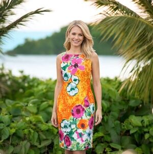 Jones New York Floral Dress - Orange and Pink